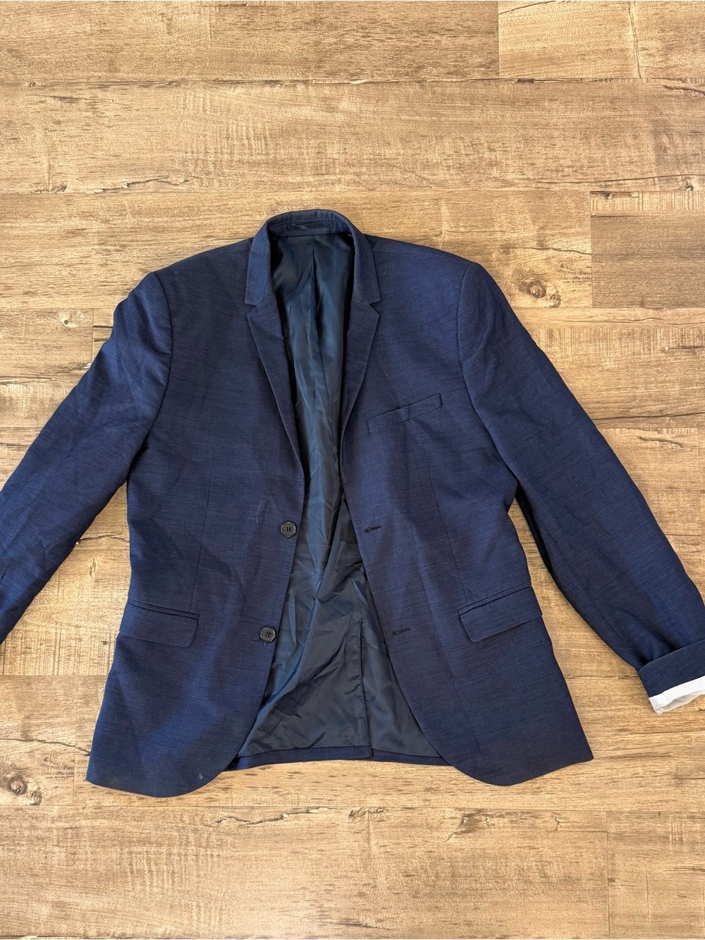 H&M Men's Dark Blue Two-Button Sport Coat